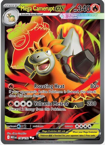 Mega Camerupt Ex #156- Mega Evolution