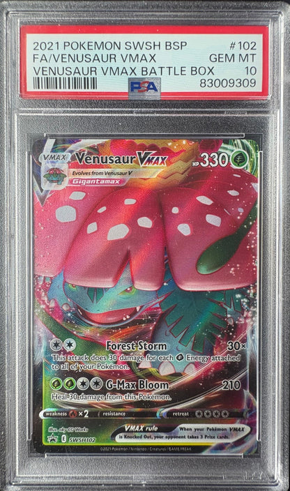 Venusaur VMAX SWSH 102-PSA 10