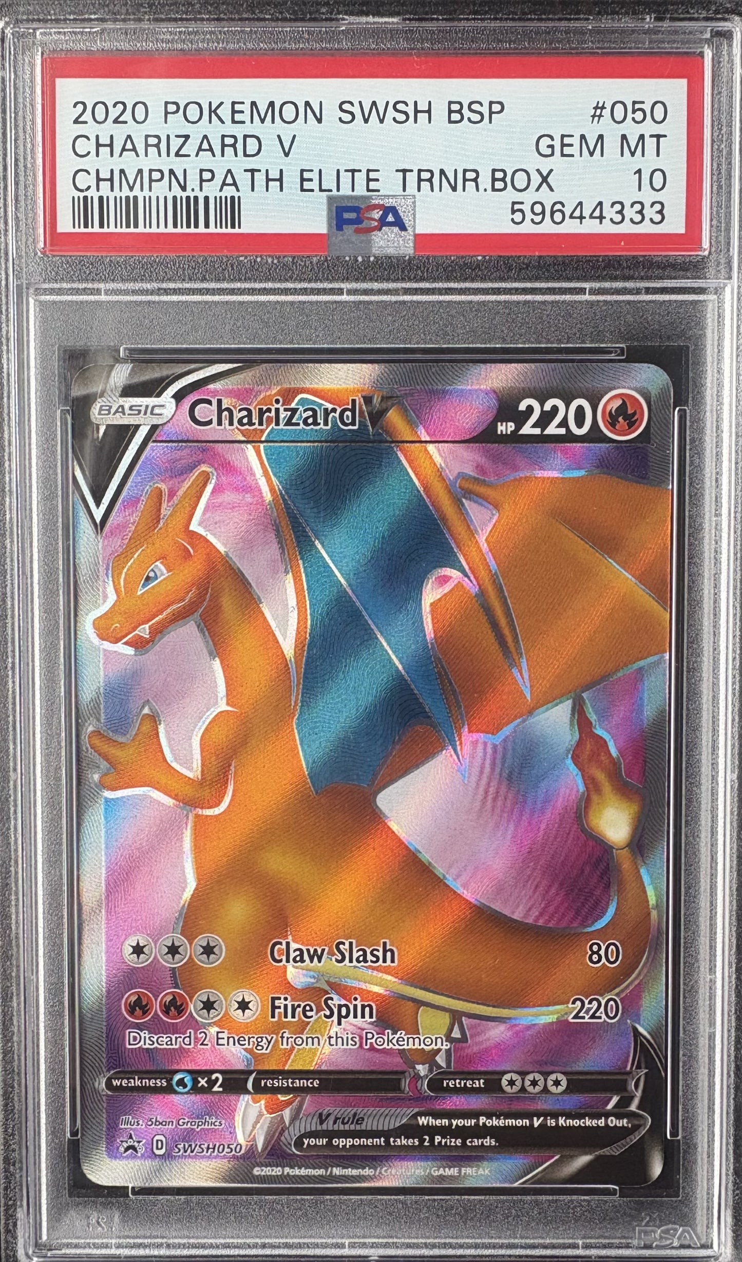 Charizard V SWSH050-PSA 10